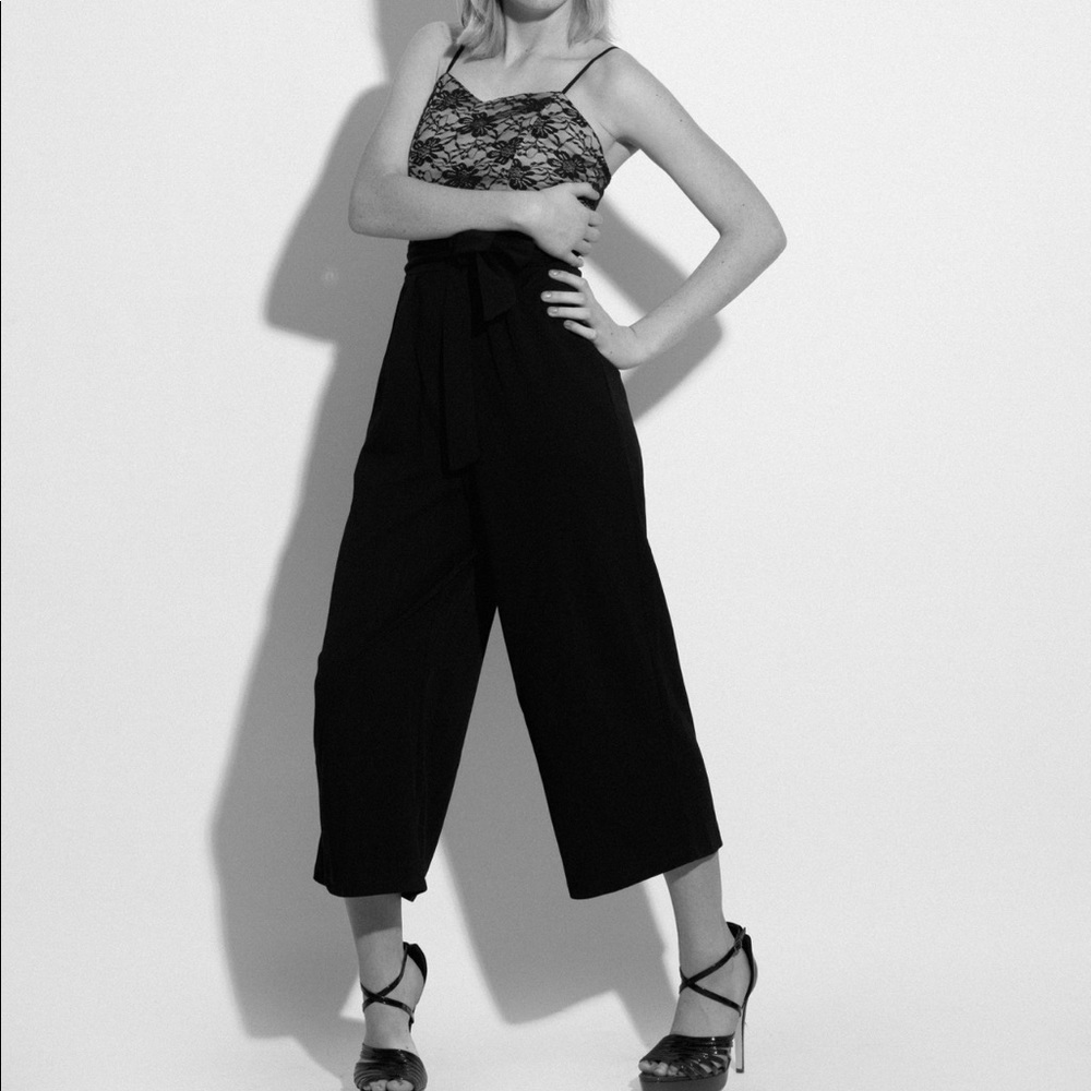 Black lace top jumpsuit